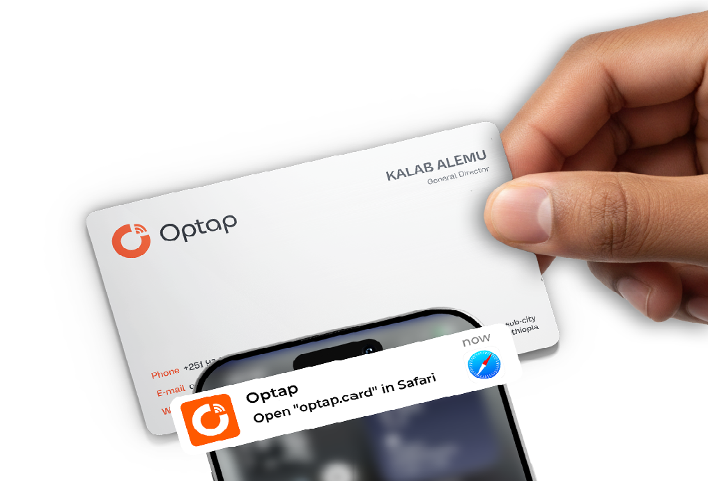 Sleek, glossy NFC OPTAP card